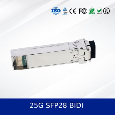 25G SFP28 BIDI 10KM デュアルCDR 光トランシーバモジュール 産業用温度、DDMサポート