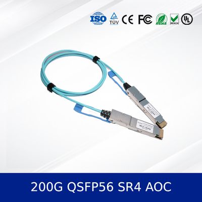 オプティカルトランシーバーモジュール 200G QSFP56 SR4 AOC 3mケーブル 200G イーサネット OM4 MMF,低電力,CMIS対応