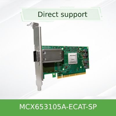 Nvidia MCX653105A-Ecat-Sp Connectx6 シングルポート OSfp56 EDR 100GB/S Vpi インフィニバンドネットワークカード