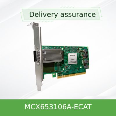 100g HDR Infiniband Mellanox 100gb Nic ネットワークインターフェース QSFP56 MCX653106A-ECAT