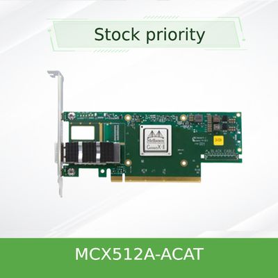 MCX512A-ACAT Mellanox Connectx 5デュアル ポートの10 25gbe Sfp28 ENのアダプター カードPCIe 3.0 X8