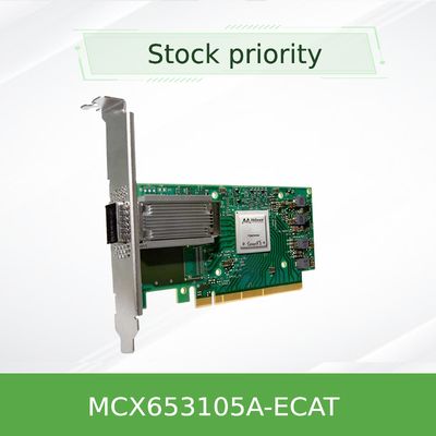 ストック MCX653105A-ECAT メラノックス ネットワーク カード ニック カード コネクトX-6 100GbE シングル ポート
