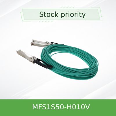 2x100GbE活動的な光ファイバケーブルInfiniBandへのMFS1S50-H010V 200GbEはMellanox AOCケーブルをケーブルで通信する