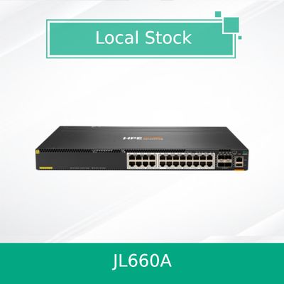 HPE Aruba Networking CX 6300M 24ポート HPE Smart Rate PoE および 4 SFP56 スイッチ (JL660A)