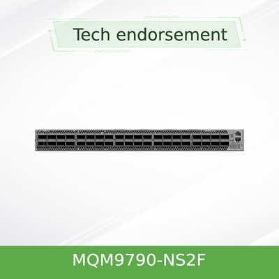 NVIDIA Mellanox MQM9790-NS2F 64ポート NDR 400Gb/s InfiniBandルーター | 51.2Tb/s スループット、高度なルーティング & P2Cエアフロー