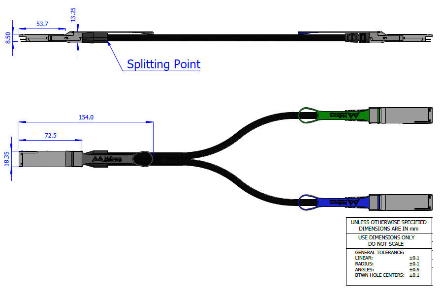 2m HDR100 Mellanox DACケーブルの直接付加繊維ケーブルMCP7H50-H002R26 MCP7H50-V0xxR QSFP56