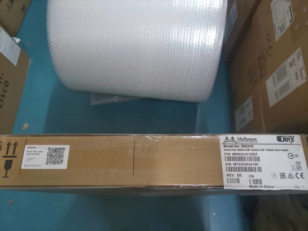 MSN2410-CB2FC メラノックス sN2410メラノックスのネットワーク スイッチの積雲のLinuxは48 SFP28 8つのQSFP28港を左舷に取る