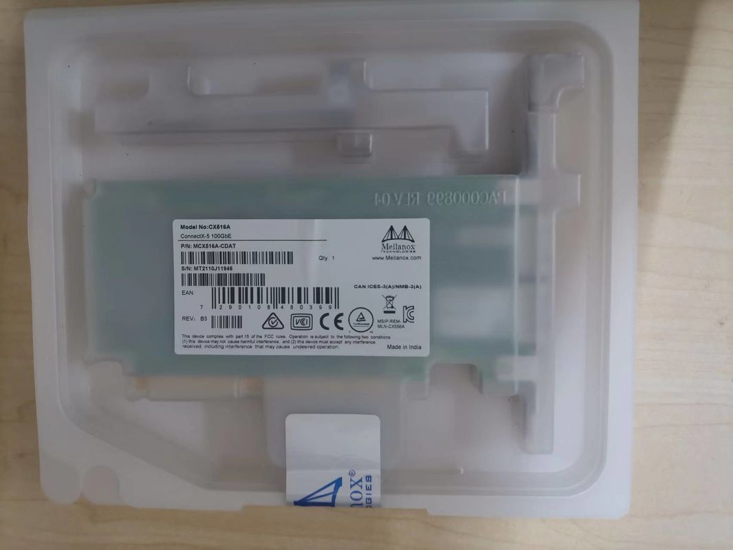 デュアル ポートQSFP28 メラノックス 100gbeのネットワーク カードのデータ用紙のアダプターMCX516A-CDAT PCIe 4.0 X16高いブラケット