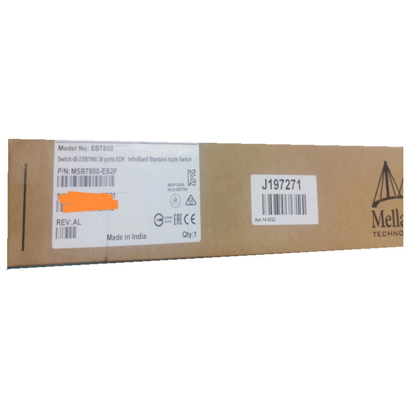 MSB7800-ES2F Mellanoxネットワーク スイッチIB 2はEDR InfiniBand 1U 36のQSFP28港を基づかせていた