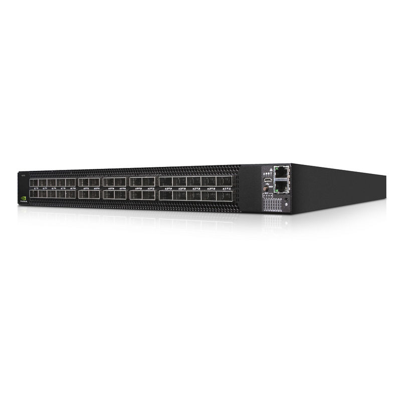 MSN3700-CS2F Mellanoxのネットワーク スイッチの供給（AC）の標準的な深さX86 CPU P2Cの気流の柵のキット