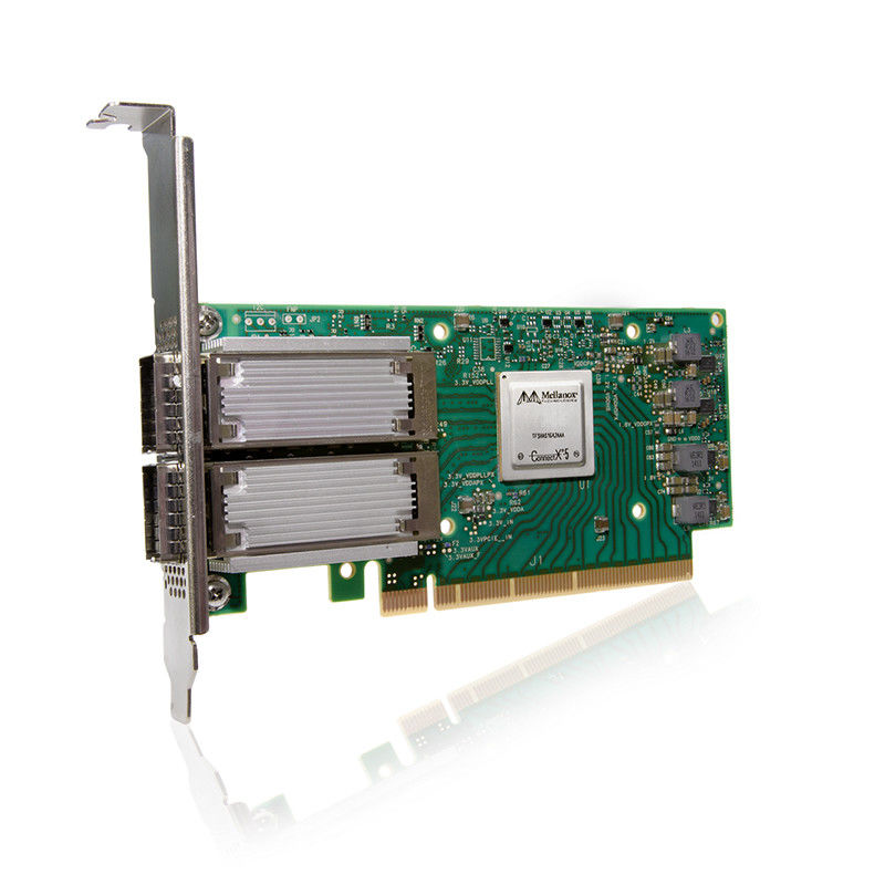 ConnectX-5前VPIのアダプターのMellanoxのネットワーク カードEDR InfiniBandおよび100GbEデュアル ポートQSFP28 MCX556A-EDAT