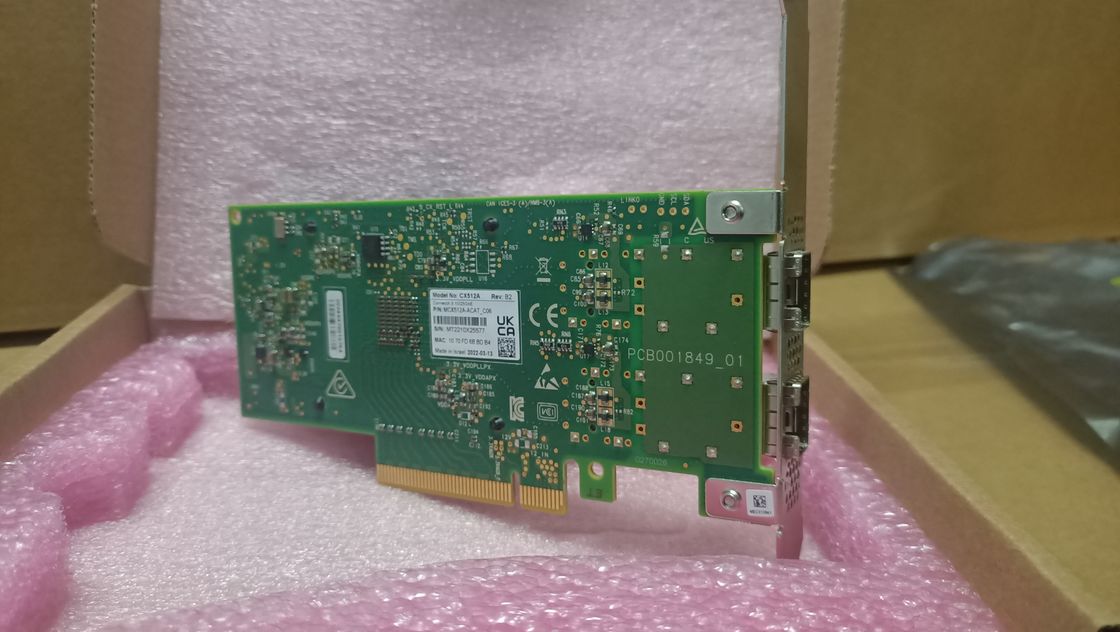 MCX512A-ACAT Mellanox Connectx 5デュアル ポートの10 25gbe Sfp28 ENのアダプター カードPCIe 3.0 X8