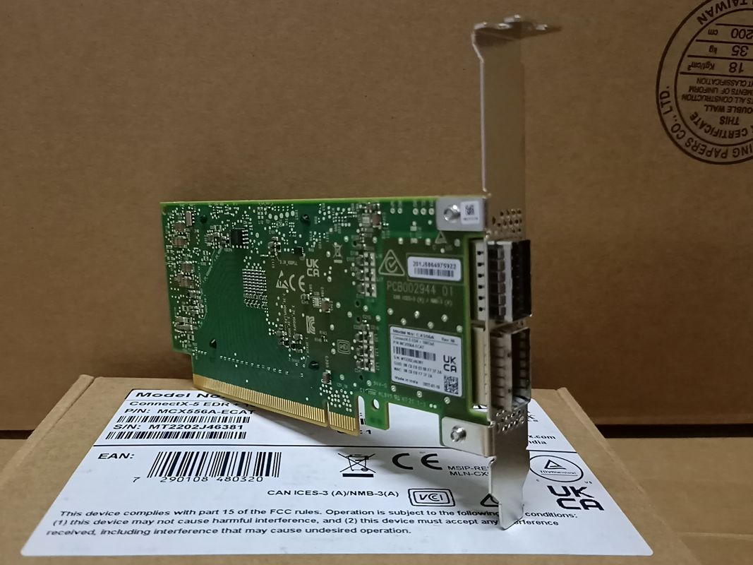 ConnectX-5 VPI アダプター メラノックス ネットワーク カード EDR IB 100GbE 双ポート QSFP28 PCIe3.0 MCX556A-ECAT