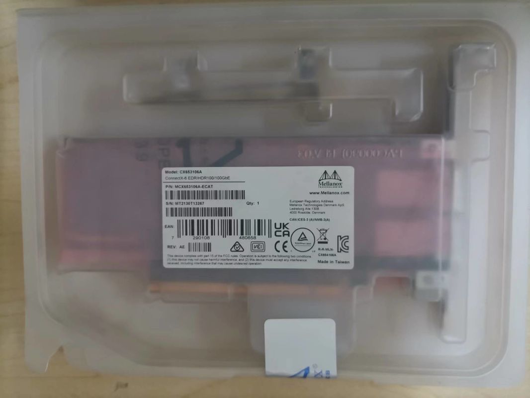 オリジナル MCX653106A-ECAT コネクト X-6 100Gb/S デュアルポート QSFP56 イーサネット アダプター