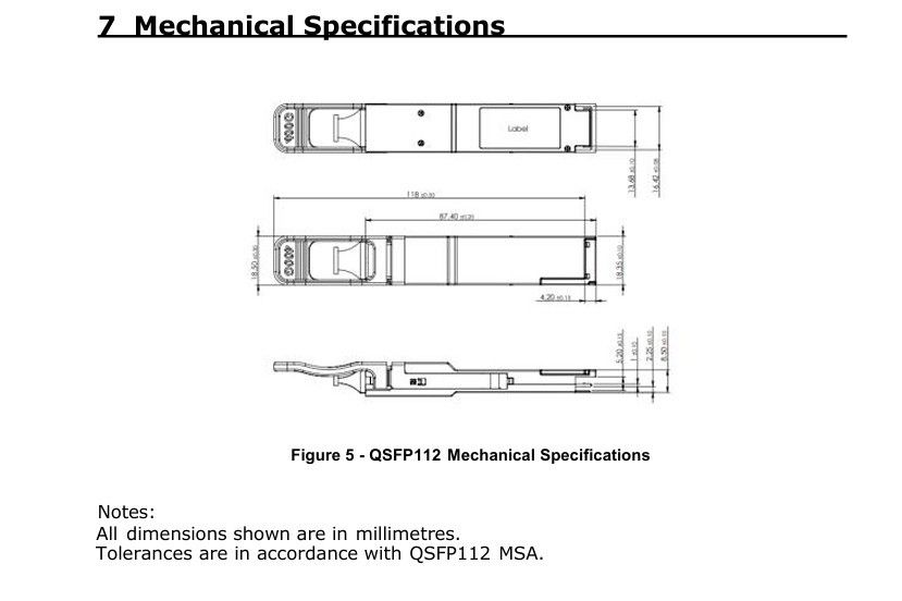 400G QSFP112 SR4 ホットプラグマルチモード光ファイバートランシーバー データセンターと光学インターコネクトのためのインターコネクト100m