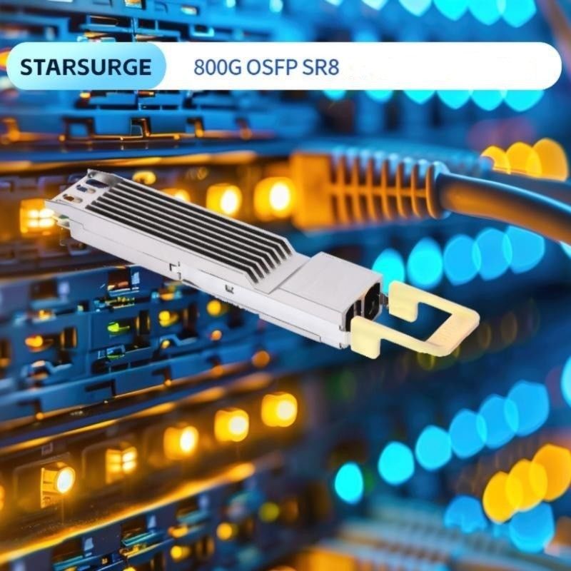 ≤ 17W 最低受信電源 800G OSFP SR8トランシーバー インフィニバンド NDR 8x100GbE ブレイクアウト光ファイバー機器