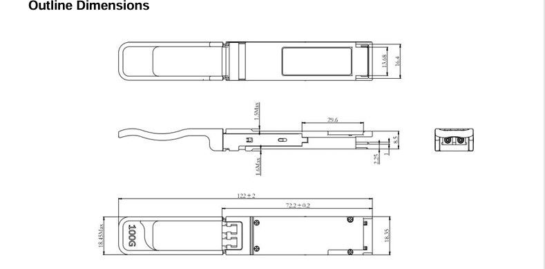 3.3V DC電源コンピューティングインターコネクト 100G QSFP28 BIDI SRトランシーバー データセンター用ホットプラグ可能な光学モジュール