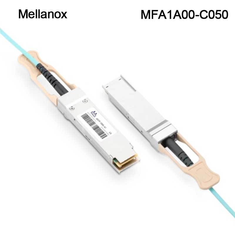 QSFP LSZH メラノックス AOC アクティブ オプティカルケーブル MFA1A00-C050 100GbE 50m 新品・オリジナル