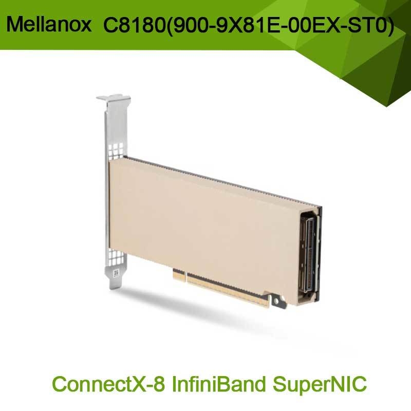 Nvidia Connectx-8 アダプター C8180 (900-9X81E-00EX-ST0) シングルケージ OSFP インフィニバンド: 800GBs Xdr Ib