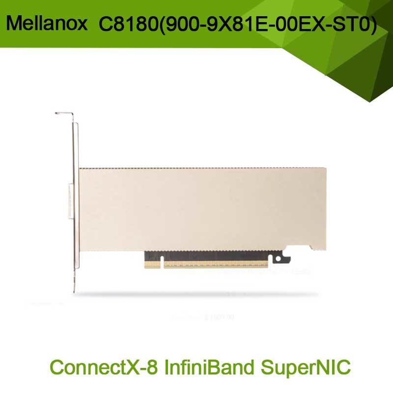 Nvidia Connectx-8 アダプター C8180 (900-9X81E-00EX-ST0) シングルケージ OSFP インフィニバンド: 800GBs Xdr Ib