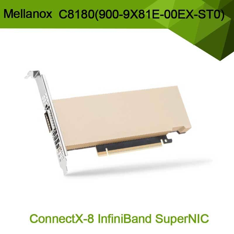 Nvidia Connectx-8 アダプター C8180 (900-9X81E-00EX-ST0) シングルケージ OSFP インフィニバンド: 800GBs Xdr Ib