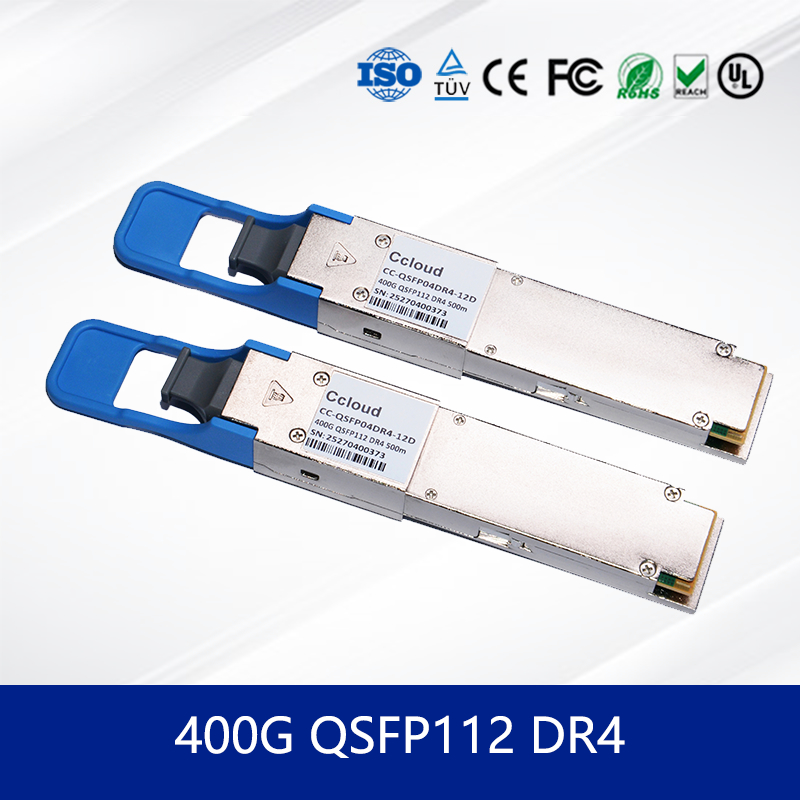 QSFP-DD 400G DR4 シングルモード、マルチモード光トランシーバモジュール、高性能ネットワーキング用