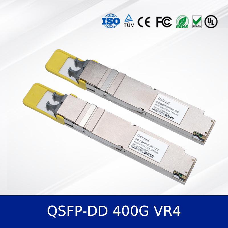 400G QSFP-DD VR4 オプティカルトランシーバーモジュール 50m Reach, PAM4, CMIS 5.0
