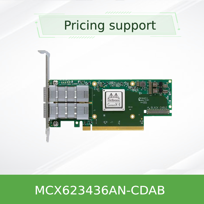 NVIDIA MCX623436AN-CDAB ConnectX-6 Dx EN アダプターカード、100GbE、OCP3.0、ホスト管理機能付き、デュアルポート QSFP56、PCIe 4.0 x16、暗号化なし、サムスクリュー (プルタブ)