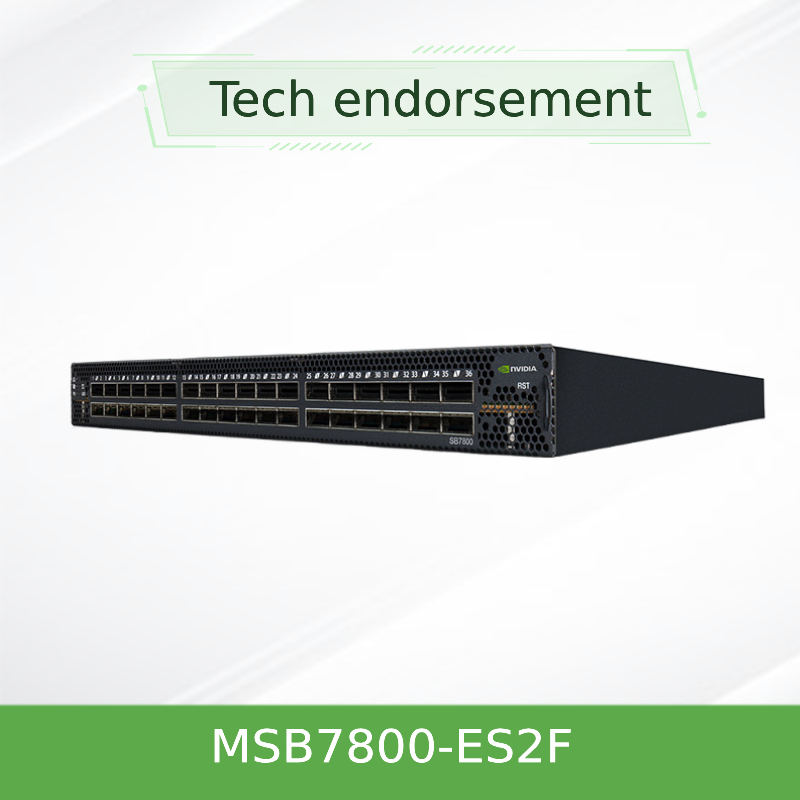 MSB7800-ES2F Mellanox InfinibandスイッチEDR 36左舷非妨害管理