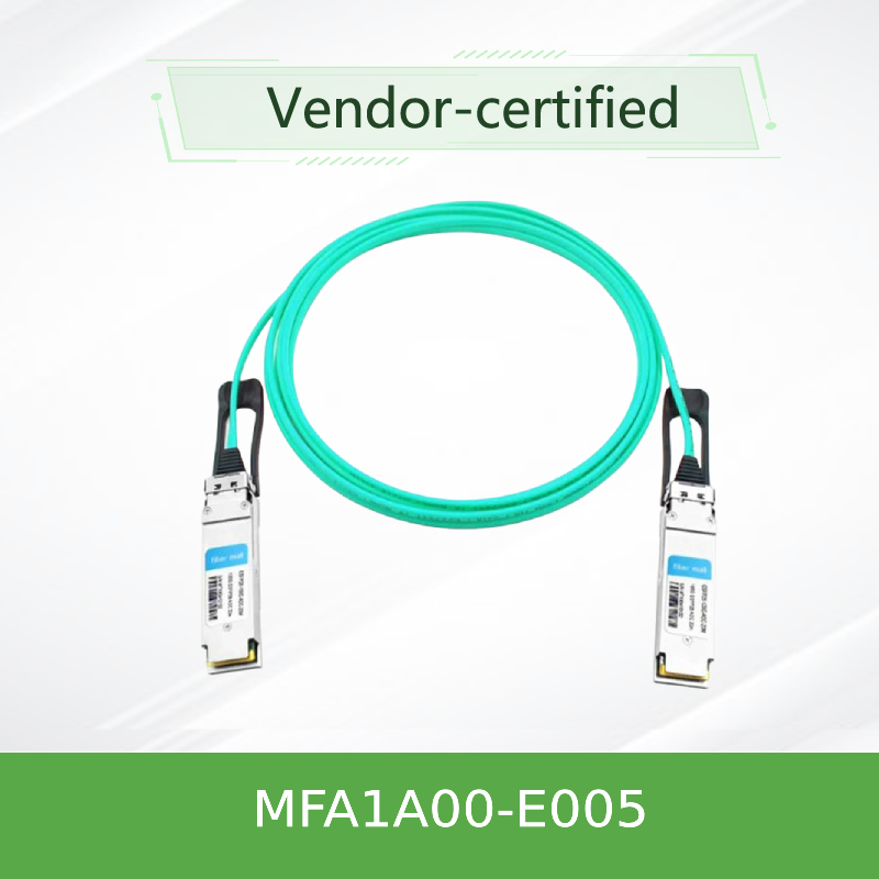 100Gb/S QSFP LSZH 5m Mellanox AOCケーブルまでのMFA1A00-E005活動的な光ケーブルInfiniBand EDR