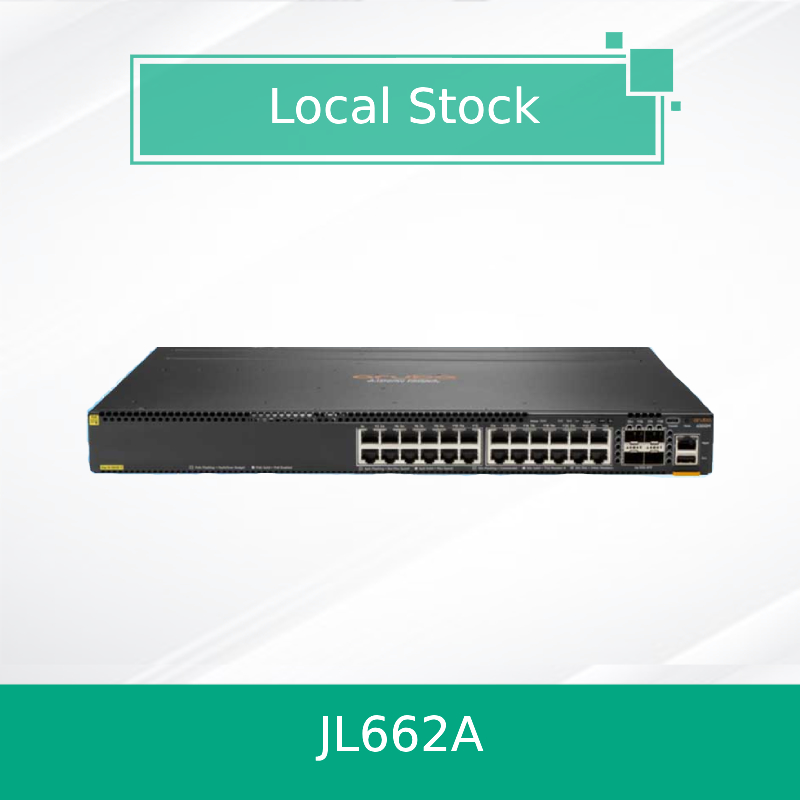 HPE Aruba Networking CX 6300M 24ポート 1GbE Class 4 PoE および 4ポート SFP56 スイッチ (JL662A)