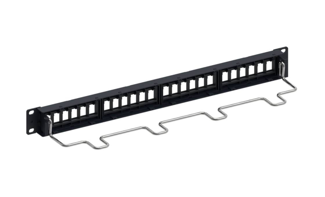 CommScope 24-Port 1U Rack-Mount Unshielded Patch Panel with UL 94 V-0 Compliance