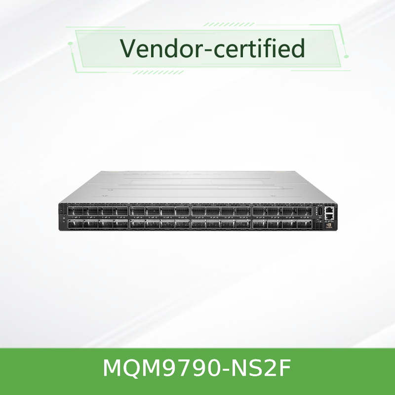 NVIDIA MQM9790-NS2F 400Gb/s インフィニバンド スイッチ  64-ポート NDR, 51.2Tb/s, 外部管理, 1U HPC & AI クラスター