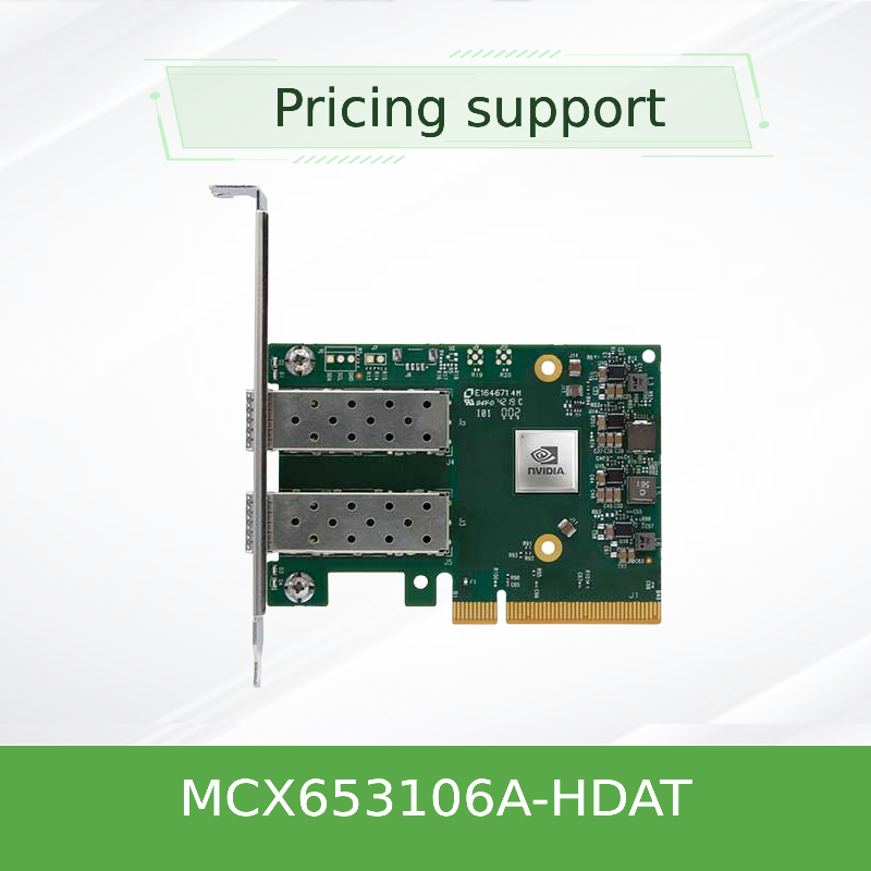 NVIDIA MCX653106A-HDAT ConnectX-6 200Gb/s インフィニバンドアダプターカード 双ポートQSFP56,PCIe Gen 4.0 x16,低プロフィール